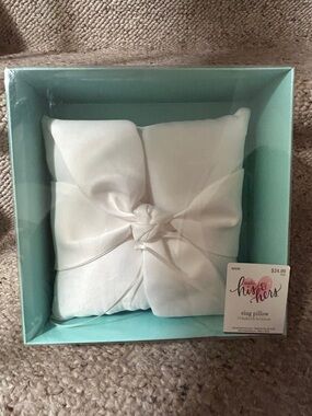 Hobby Lobby White Ring Pillow in Teal Storage Box